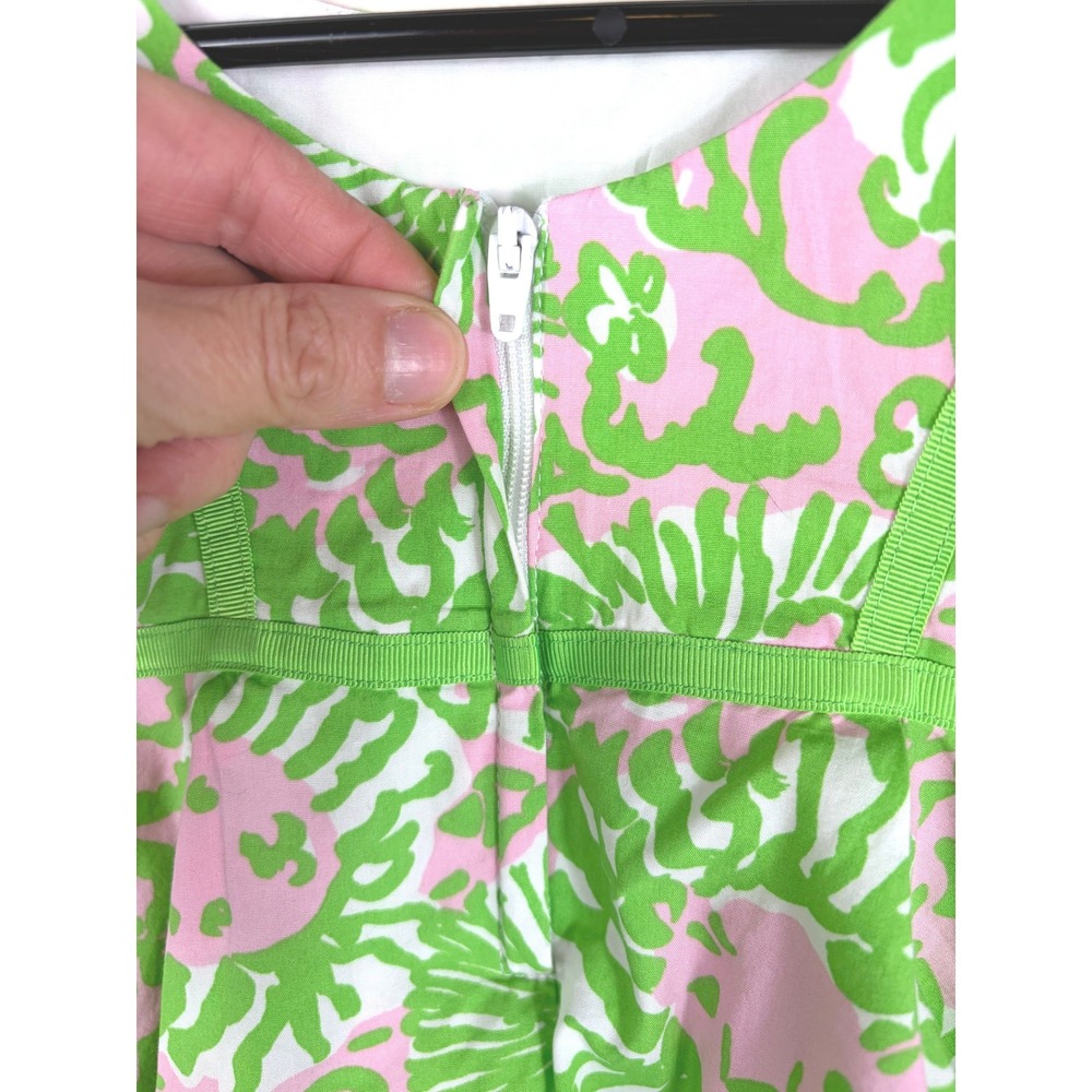 Lilly Pulitzer Cotton Sunny Side Lion Dress Pink Green Toddler 2 Beach Preppy - Picture 4 of 8